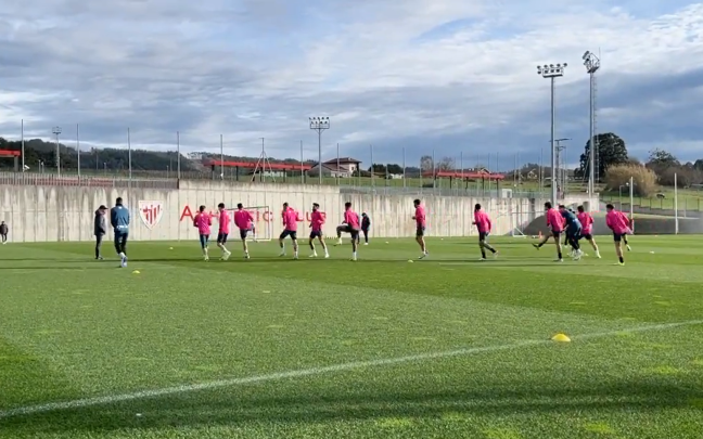 Imagen del entrenamiento de hoy en Lezama