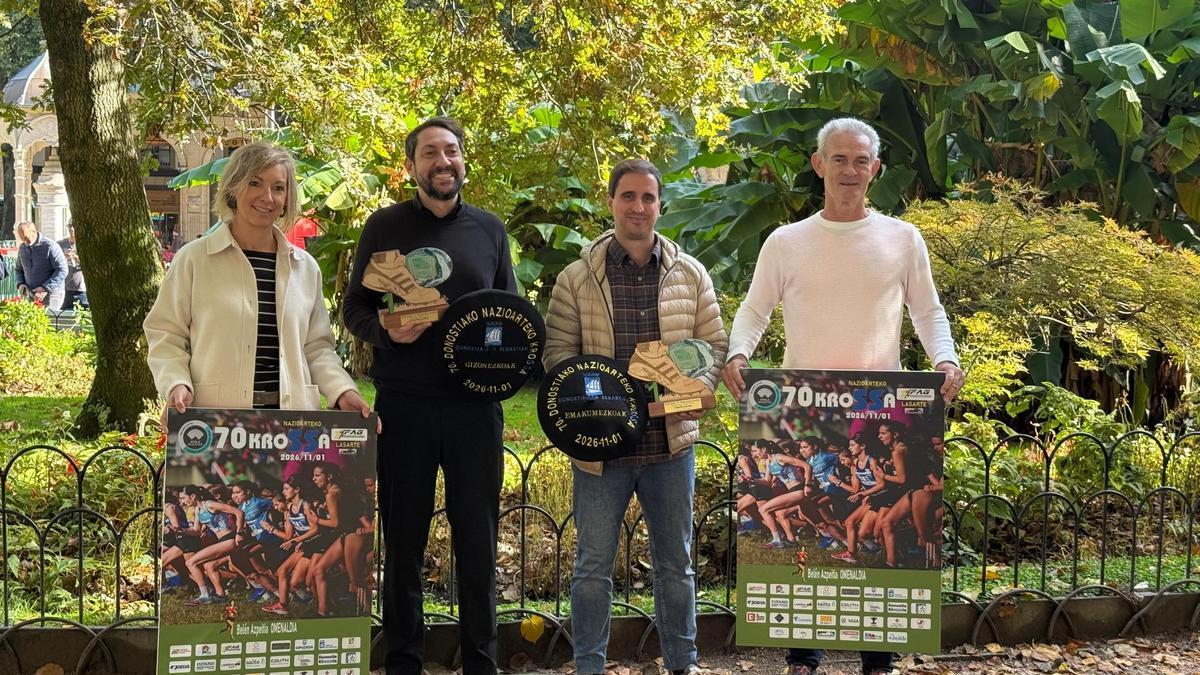 Momento de la presentación del Cross de San Sebastián de este domingo. N. G.