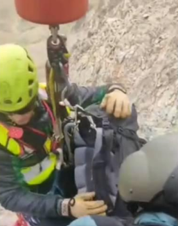 Rescate de una vecina de Tudela fallecida tras una caída en el Pico de las Neveras. CEDIDA