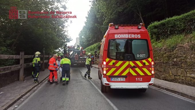 Lugar donde se ha producido el suceso. Foto: Bomberos de Navarra