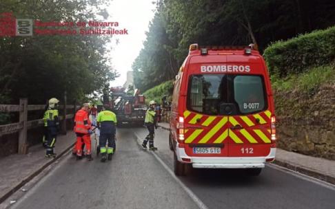 Lugar donde se ha producido el suceso. Foto: Bomberos de Navarra Lugar donde se ha producido el suceso. Foto: Bomberos de Navarra