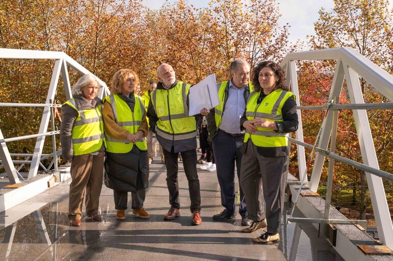 Visita a las obras del paso a nivel de Amorebieta. | Fuente: Irekia