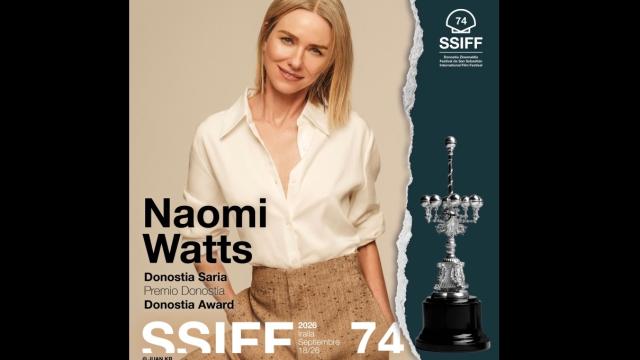 Cartel del Zinemaldia con el Premio Donostia a Naomi Watts