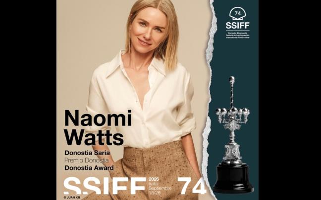 Cartel del Zinemaldia con el Premio Donostia a Naomi Watts