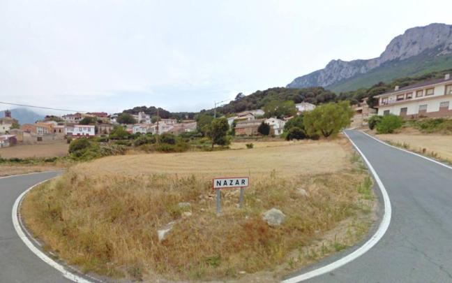 Vista del acceso a la localidad de Nazar, en la Merindad de Estella. Google Maps