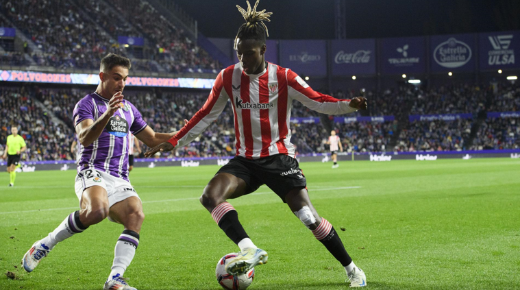 Nico Williams en acción durante el choque de Zorrilla en octubre, que acabó con empate a uno. / ATHLETIC CLUB