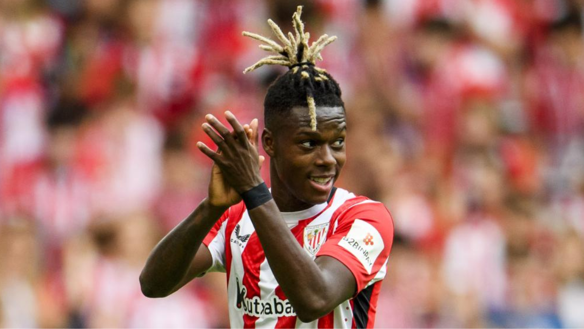 Nico Williams durante un partido con el Athletic esta temporada. Foto: Athletic Club