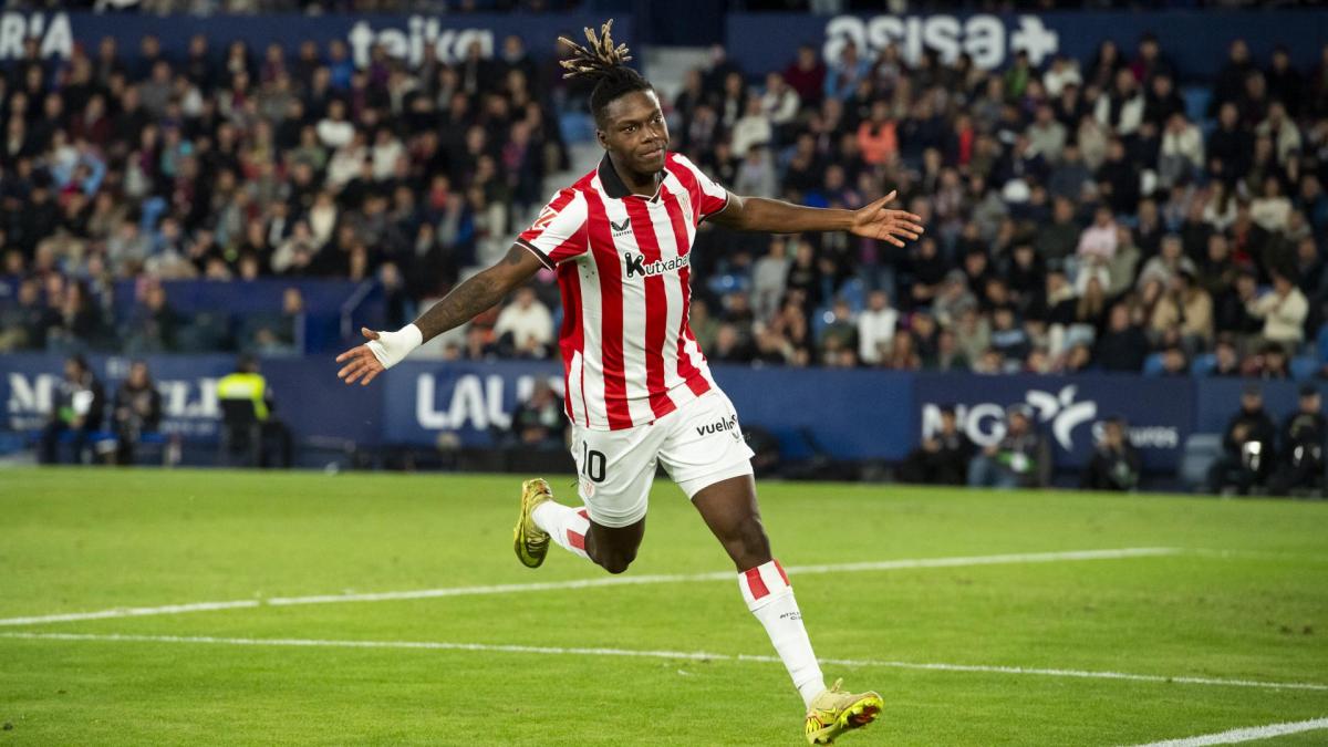 Nico Williams celebra el gol frente al Levante / Athletic Club