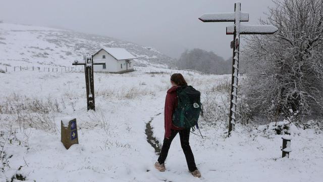Primera nevada de la temporada en Navarra. Javier Bergasa