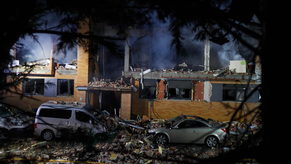 Estado en el que ha quedado los inmuebles afectados por la explosión en Noáin. EP