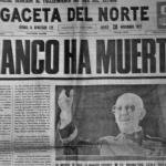 Noticia en el periódico de la muerte de Franco
