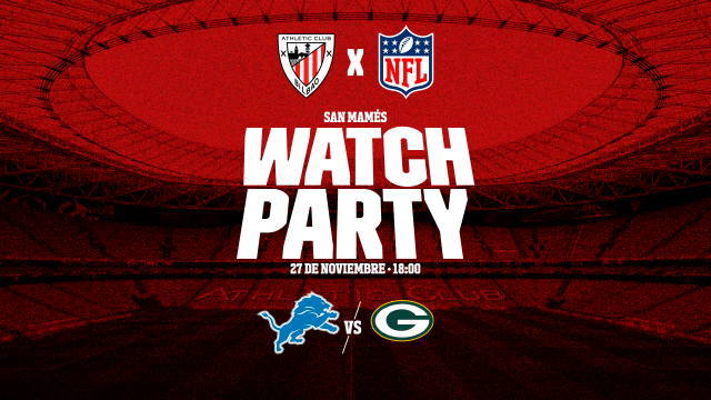 Cartel de promoción del Watch Party de la NFL en San Mamés. Foto: Athletic Club