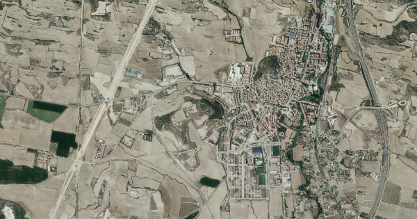 Ortofoto de las obras del Tren de Altas Prestaciones a la altura de Tafalla. Foto: Gobierno de Navarra