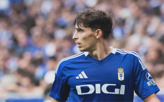 Oier Luengo durante un partido con el Real Oviedo esta temporada. Foto: Real Oviedo Oier Luengo durante un partido con el Real Oviedo esta temporada. Foto: Real Oviedo