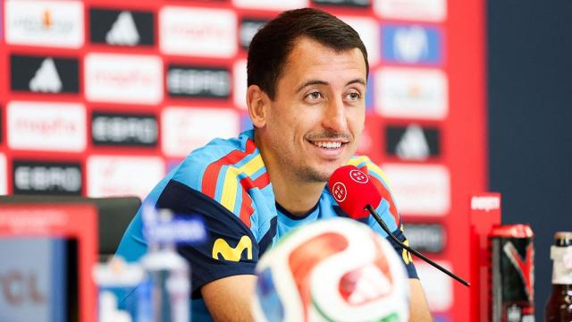 Oyarzabal, en la rueda de prensa del Mundial
