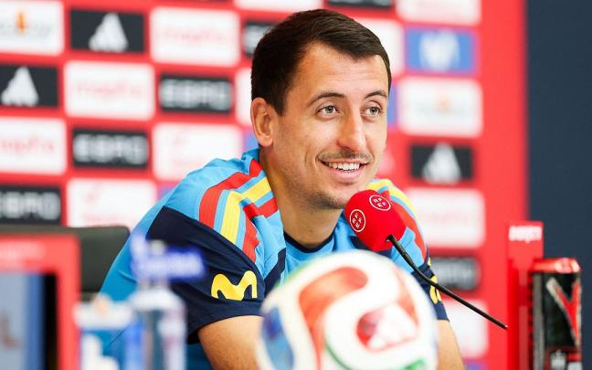 Oyarzabal, en la rueda de prensa del Mundial