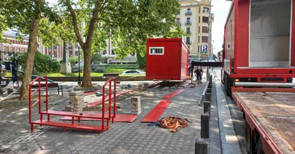 Iruña se prepara para los Sanfermines 2023. Foto: Ayuntamiento de Pamplona
