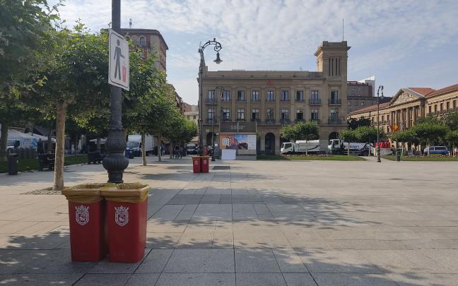 Iruña se prepara para los Sanfermines 2023. Foto: Ayuntamiento de Pamplona