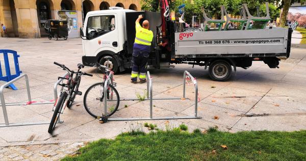 Iruña se prepara para los Sanfermines 2023. Foto: Ayuntamiento de Pamplona