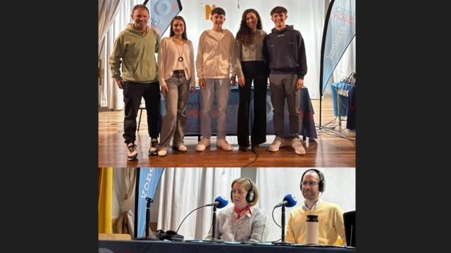 Alumnos y profesores del Colegio San Vicente de Paúl.