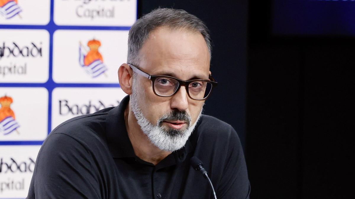 Pellegrino Matarazzo, en una rueda de prensa. JAVI COLMENERO