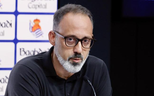 Pellegrino Matarazzo, en una rueda de prensa. JAVI COLMENERO