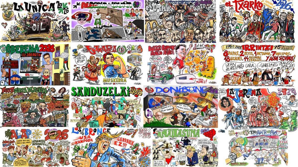 Las pancartas de las peñas para San Fermín 2026, una a una DNN