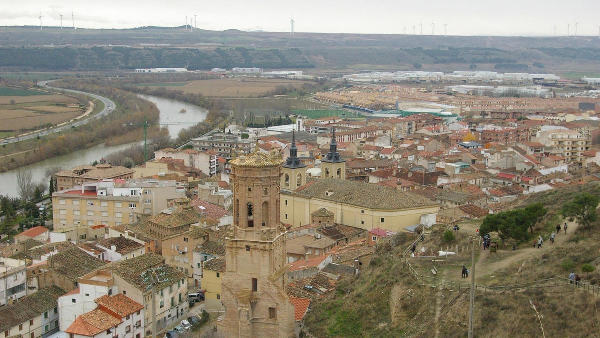 Vista panorámica de Peralta y río Arga. Archivo