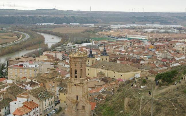 Vista panorámica de Peralta y río Arga. Archivo