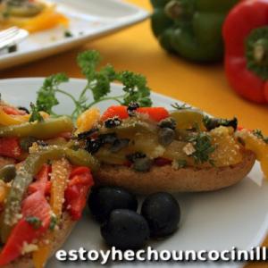 Pimientos asados gratinados