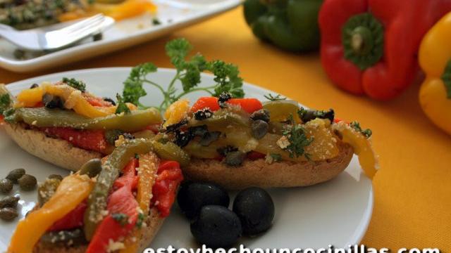 Pimientos asados gratinados