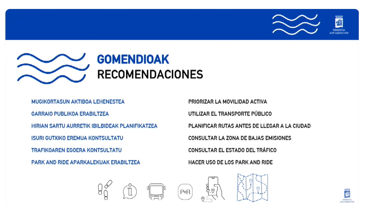 Recomendaciones del Ayuntamiento de Donostia para este verano