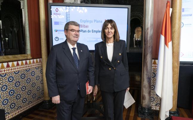 El alcalde de Bilbao, Juan Mari Aburto y la consejera de Trabajo y Empleo, Idoia Mendia AYTO. BILBAO