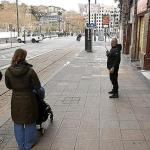Imagen de la calle Navarra, durante un rodaje | Borja Guerrero. Deia