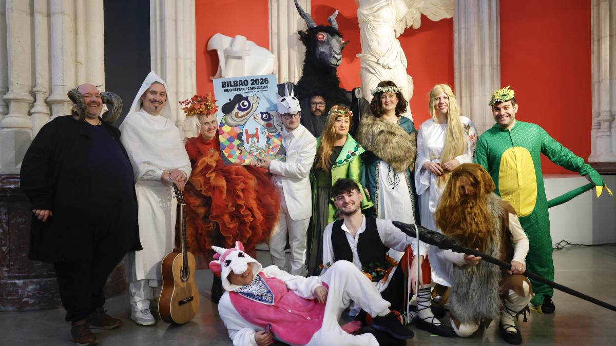 Presentación del programa de carnavales este miércoles en el Museo de Reproducciones de Bilbao. 