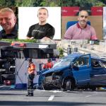 Imágenes del lugar del accidente con las fotos superpuestas de Jesús María Vidaurreta Fernández, Miguel Crespo Obanos, Fermín Sola Barrena y Miguel Antonio D' Entremont Jiménez Javi Colmenero