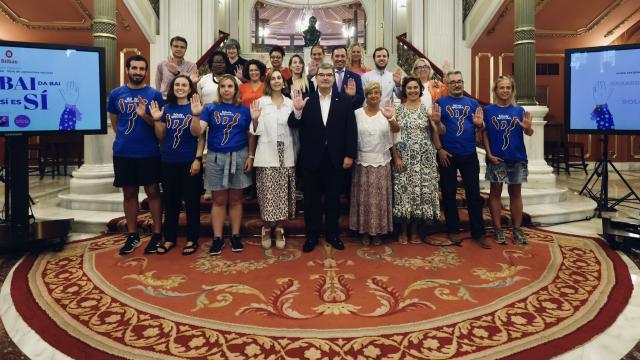 Presentación en el Arriaga del protocolo anti agresiones para la Aste Nagusia de Bilbao