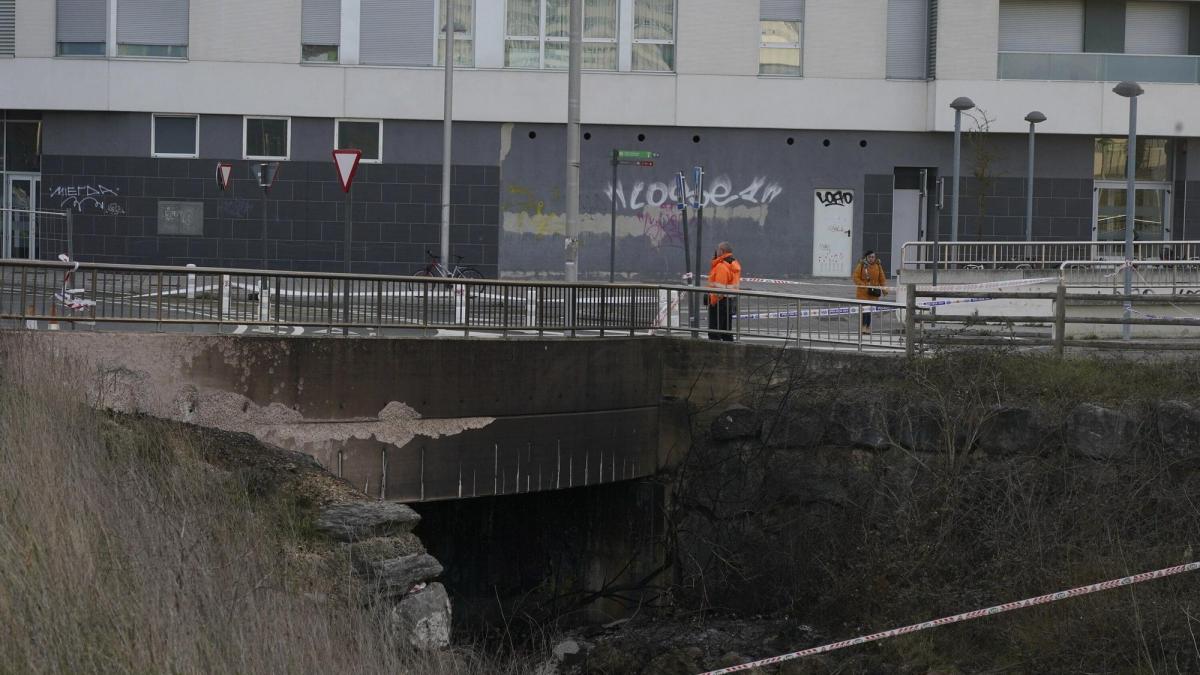 El puente afectado por el incendio. DNA. 