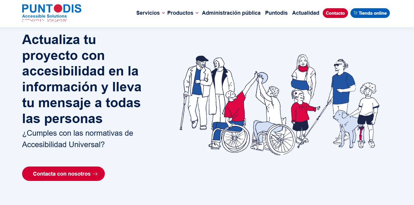 Imagen de la página web de Puntodis. PUNTODIS