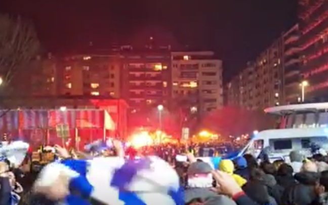 Así ha recibido la afición a la Real Sociedad antes de la semifinal contra el Mallorca N.G.