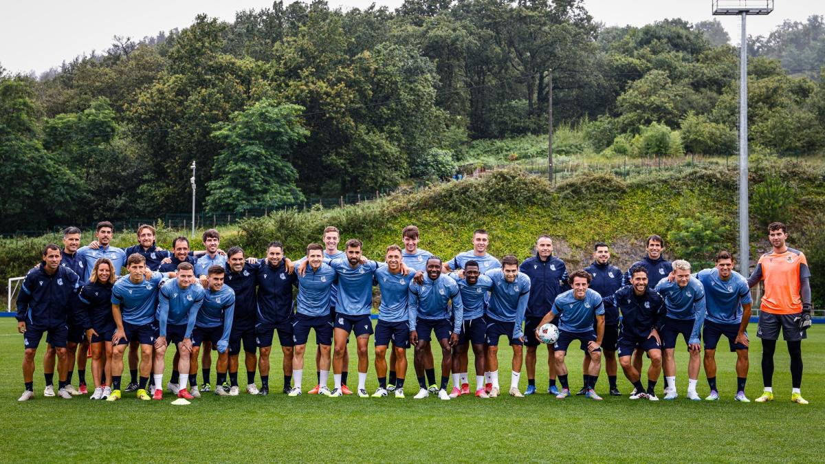 Los jugadores de la Real en la última pretemporada. REAL SOCIEDAD