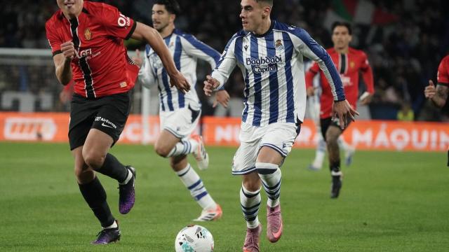 Barrene, el mejor ayer ante el Mallorca. RUBEN PLAZA
