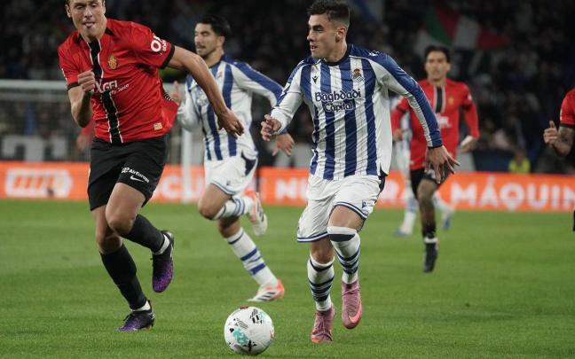 Barrene, el mejor ayer ante el Mallorca. RUBEN PLAZA