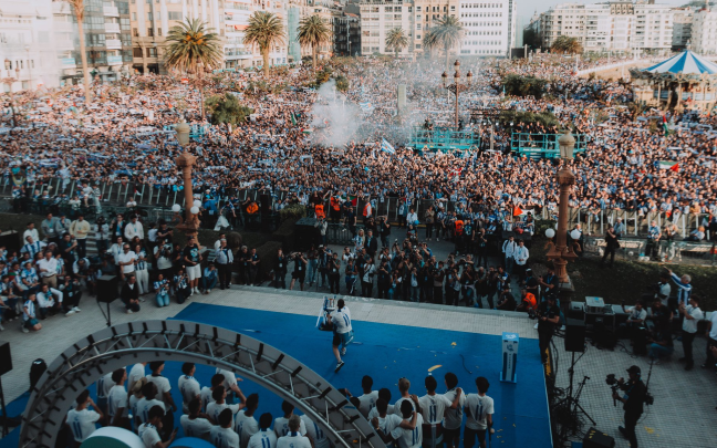 Celebración de la Real Sociedad en Alderdi Eder. REAL SOCIEDAD X