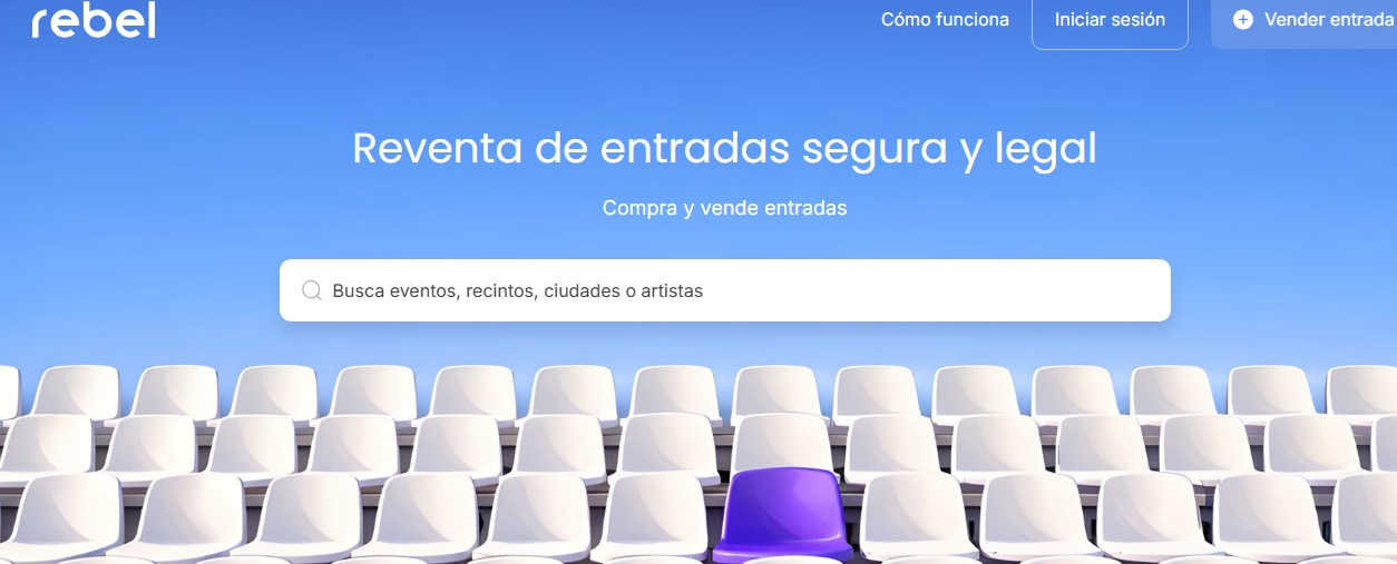 Portada de página web Rebel Tickets.