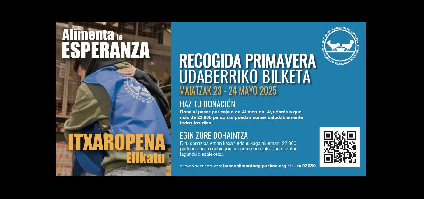 Cartel de la nueva recogida extraordinaria del Banco de Alimentos de Gipuzkoa