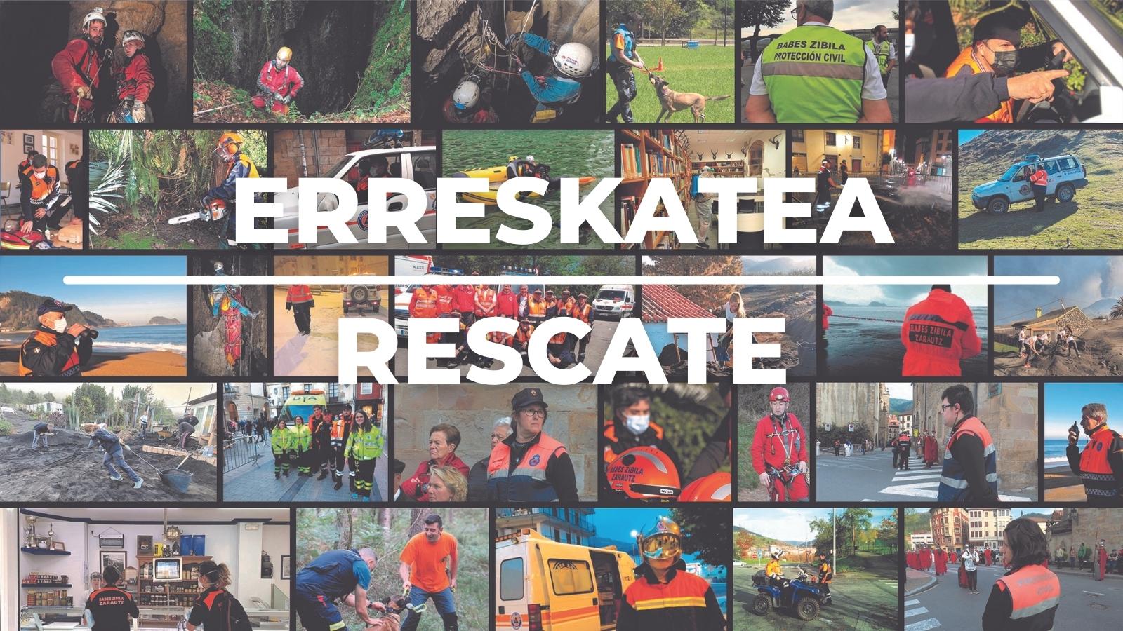 Los Servicios de Emergencias de Euskadi rescatan en Zaldibar a dos perros que se habían precipitado en una sima