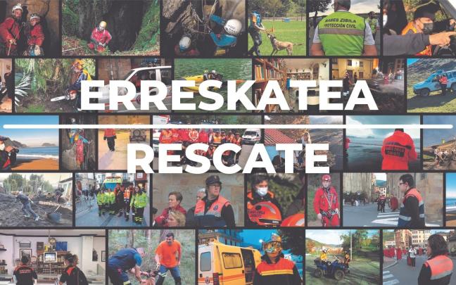 Los Servicios de Emergencias de Euskadi rescatan en Zaldibar a dos perros que se habían precipitado en una sima