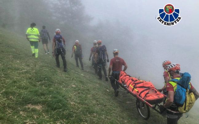 Rescate de una mujer en Aiako Harria. DEPARTAMENTO DE SEGURIDAD