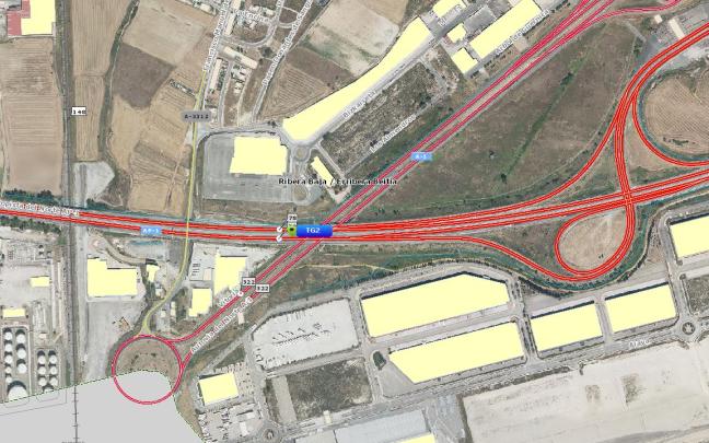 Zona del accidente en Ribera Baja Trafikoa.eus twitter